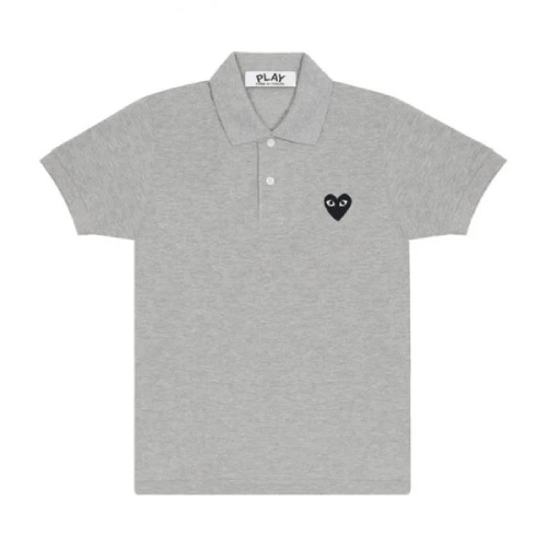 CDG Play Polo Black Emblem (Grey)