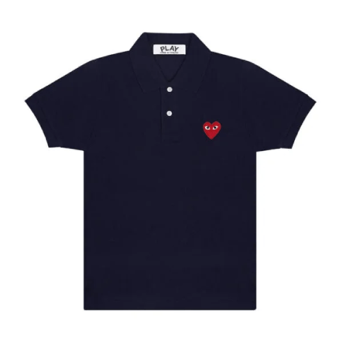 CDG Play Polo Red Emblem (Navy)