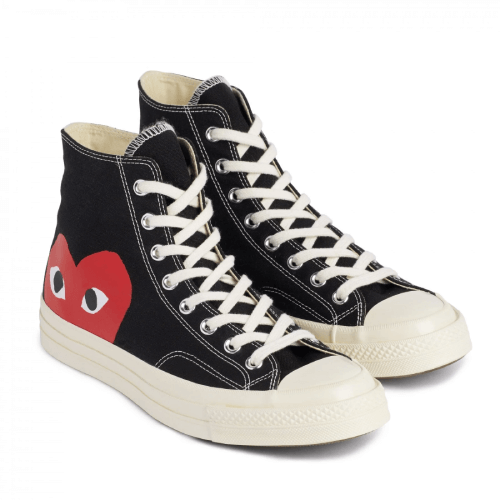 Cdg Converse Big Heart High Top Black