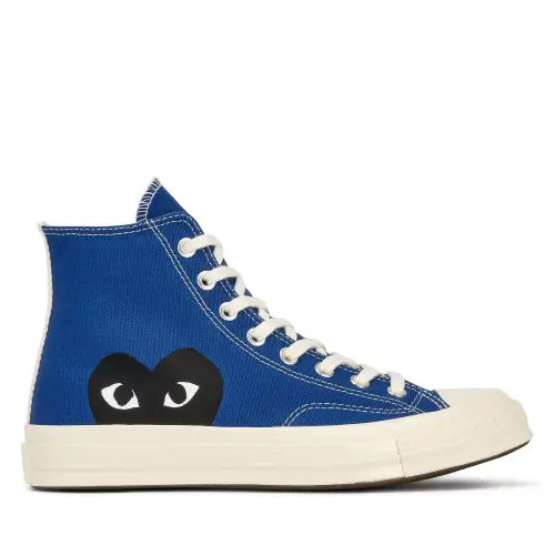 Cdg Converse Black Heart High Top – Blue