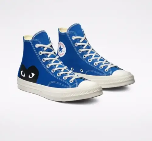 Cdg Converse Black Heart High Top – Blue