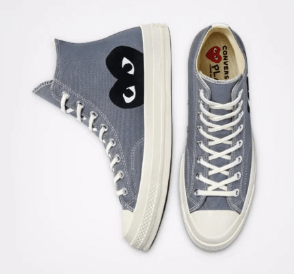 CDG Converse Black Heart High Top Grey