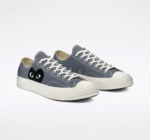 CDG Converse Black Heart Low Top Grey