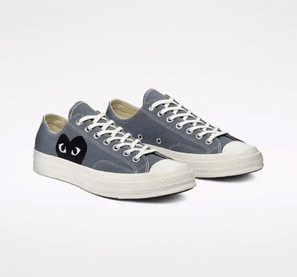 CDG Converse Black Heart Low Top Grey