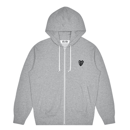 CDG Double Eye Black Heart Hoodie Sweatshirt Grey