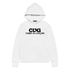 Comme des Garcons Logo Hoodie White