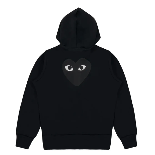 Cdg Play Big Heart Zip Hoodie (Black)