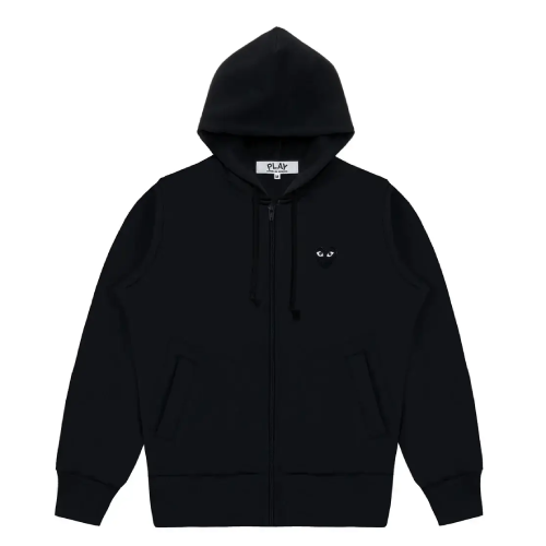 Cdg Play Big Heart Zip Hoodie (Black)