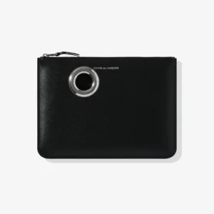 CDG Silver Eyelet Zip Pouch Black - CDG ジップポーチ