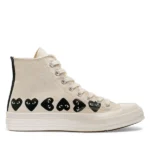 CDG Converse Multi Hearts High Top White - CDG コンバース マルチハート ハイカット