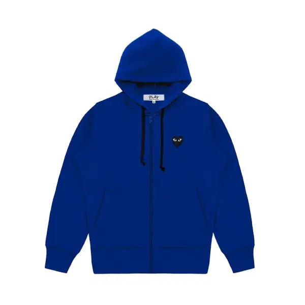 CDG Zip up Hoodie With Large Heart - Blue - CDG ジップアップ