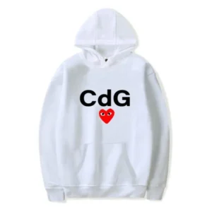 CDG Hoodie Mens - White - CDG プレイ パーカー