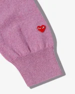 CDG Men Lambswool V Neck Sweater Purple - CDG メンズ ラムウール Vネック セーター パープル - Image 2