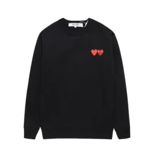 CDG Play Double Heart Logo Sweatshirt - CDG プレイハート スウェットシャツ -