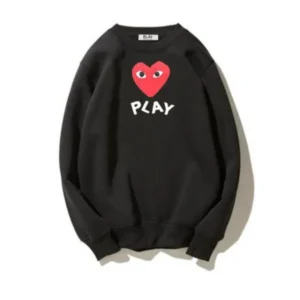 CDG Play Heart Logo Sweatshirt (Black) - CDG プレイハート スウェットシャツ