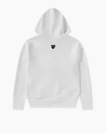 CDG Play Unisex Reverse Black Heart Zip Hooded Sweatshirt White - CDG プレイ フード付きスウェットシャツ
