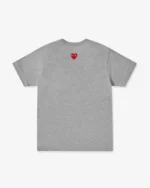 CDG Play Unisex Reverse Red Heart T-Shirt Grey - CDG プレイハート Tシャツ