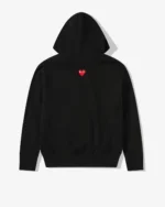 CDG Play Unisex Reverse Red Heart Zip Hooded Sweatshirt Black - CDG プレイ フード付きスウェットシャツ