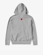 CDG Play Unisex Reverse Red Heart Zip Hooded Sweatshirt Grey - CDG Play ユニセックス リバース レッド ハート ジップ フード付きスウェットシャツ