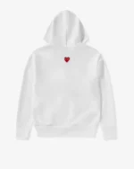 CDG Play Unisex Reverse Red Heart Zip Hooded Sweatshirt White - CDG Play ユニセックス リバース レッド ハート ジップ フード付きスウェットシャツ