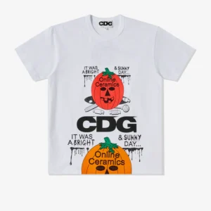 CDG Online Ceramics Pumpkin T-Shirt White - Halloween - CDG プレイ Tシャツ