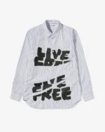 CDG Men's Live Free Curved Printed Shirt - CDGプリントシャツ