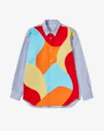 CDG Men's Curved Patchwork Shirt - CDG メンズシャツ