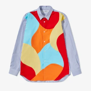 CDG Men's Curved Patchwork Shirt - CDG メンズシャツ
