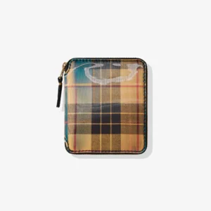 CDG Lenticular Tartan Full Zip Around Wallet Yellow/Green - CDG ジップウォレット
