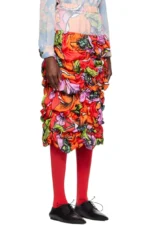 Comme des Garçons Multicolor Floral Midi Skirt - コムデギャルソン マルチカラーフローラル ミディスカート - Image 3