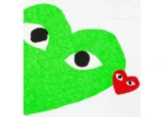 Comme Des Garcons Play Red Emblem Heart T-Shirt White/Green - CDG Play ハート Tシャツ - Image 2
