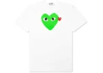 Comme Des Garcons Play Red Emblem Heart T-Shirt White/Green - CDG Play ハート Tシャツ