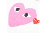 Comme Des Garcons Play Red Emblem Heart T-Shirt White/Pink - CDG Play ハート Tシャツ - Image 2