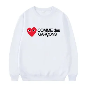Comme des Garçons Play Heart Logo Sweatshirt (White) - CDG プレイハート スウェットシャツ -
