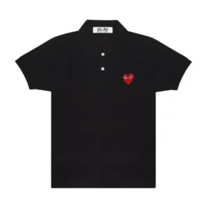 Comme des Garçons Polo Shirt Play Heart Logo (Black) - CDG ポロシャツ プレイハート