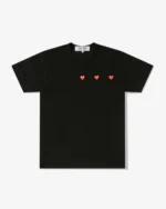 CDG Play Multi Red Heart T-Shirt Black - CDG Play ハート Tシャツ