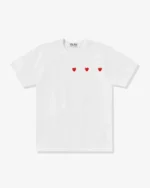 CDG Play Multi Red Heart T-Shirt White - CDG Play ハート Tシャツ
