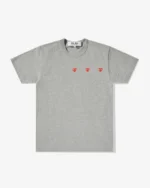 CDG Play Multi Red Heart T-Shirt Grey - CDG Play ハート Tシャツ