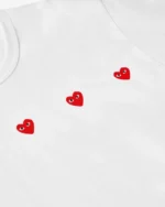 CDG Play Multi Red Heart T-Shirt White - CDG Play ハート Tシャツ - Image 2
