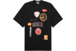 Nike X Comme Des Garcons Black Oversized Multi Logo Print T-Shirt - Nike X CDG オーバーサイズ Tシャツ