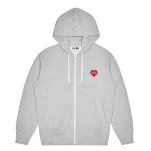 CDG Play Invaders Zip Hoodie (Grey) - CDG Play ジップフーディー（グレー）