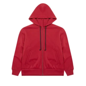 CDG Play Zip Hoodie With Red Invader Heart and Blue Emblem (Burgundy) - CDG Play ジップフーディー