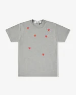 CDG Play Multi Red Heart Logo T-Shirt Grey - CDG Play Tシャツ - Image 2