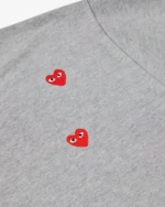 CDG Play Multi Red Heart Logo T-Shirt Grey - CDG Play Tシャツ - Image 3