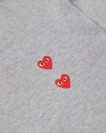 CDG Play Multi Red Heart Long Sleeve T-Shirt Grey - CDG プレイ ロングスリーブ - Image 2