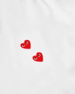 CDG Play Multi Red Heart Longsleeve T-Shirt White - CDG プレイ ロングスリーブ - Image 2